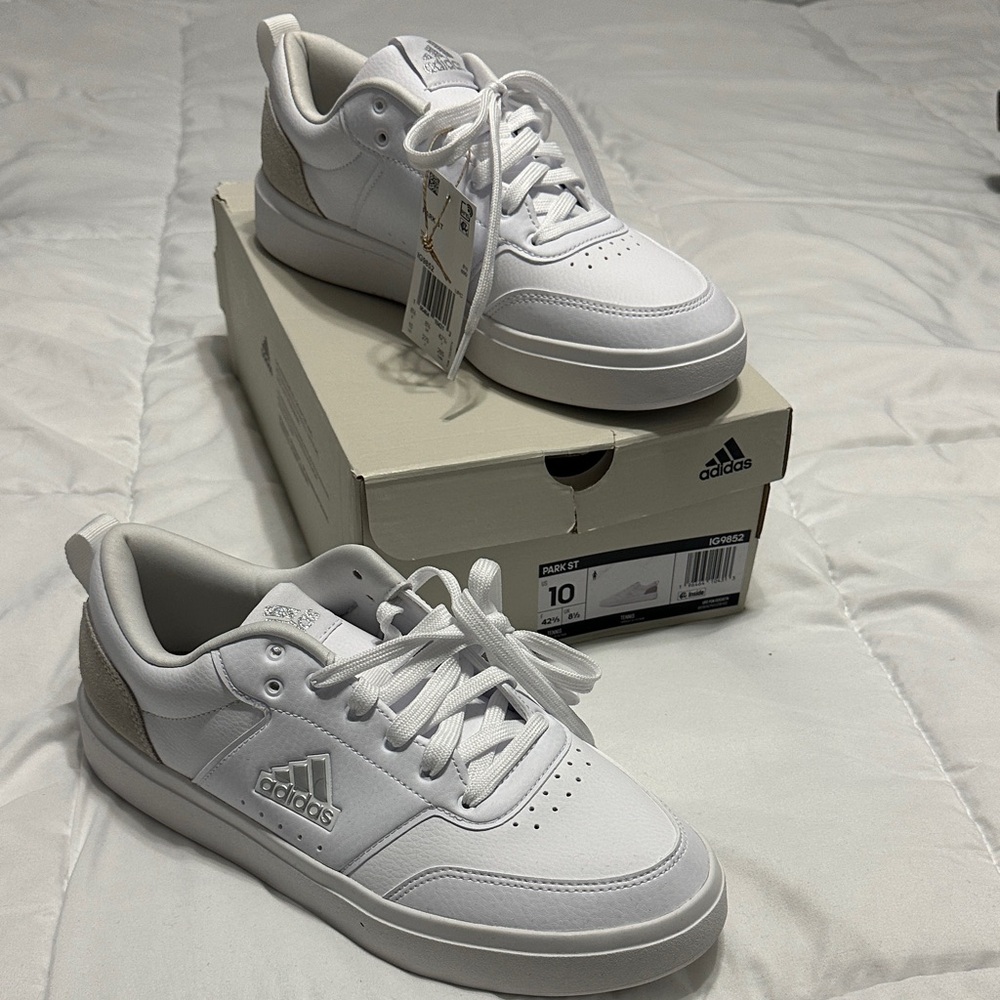 Adidas White and Gray Court Sneakers
